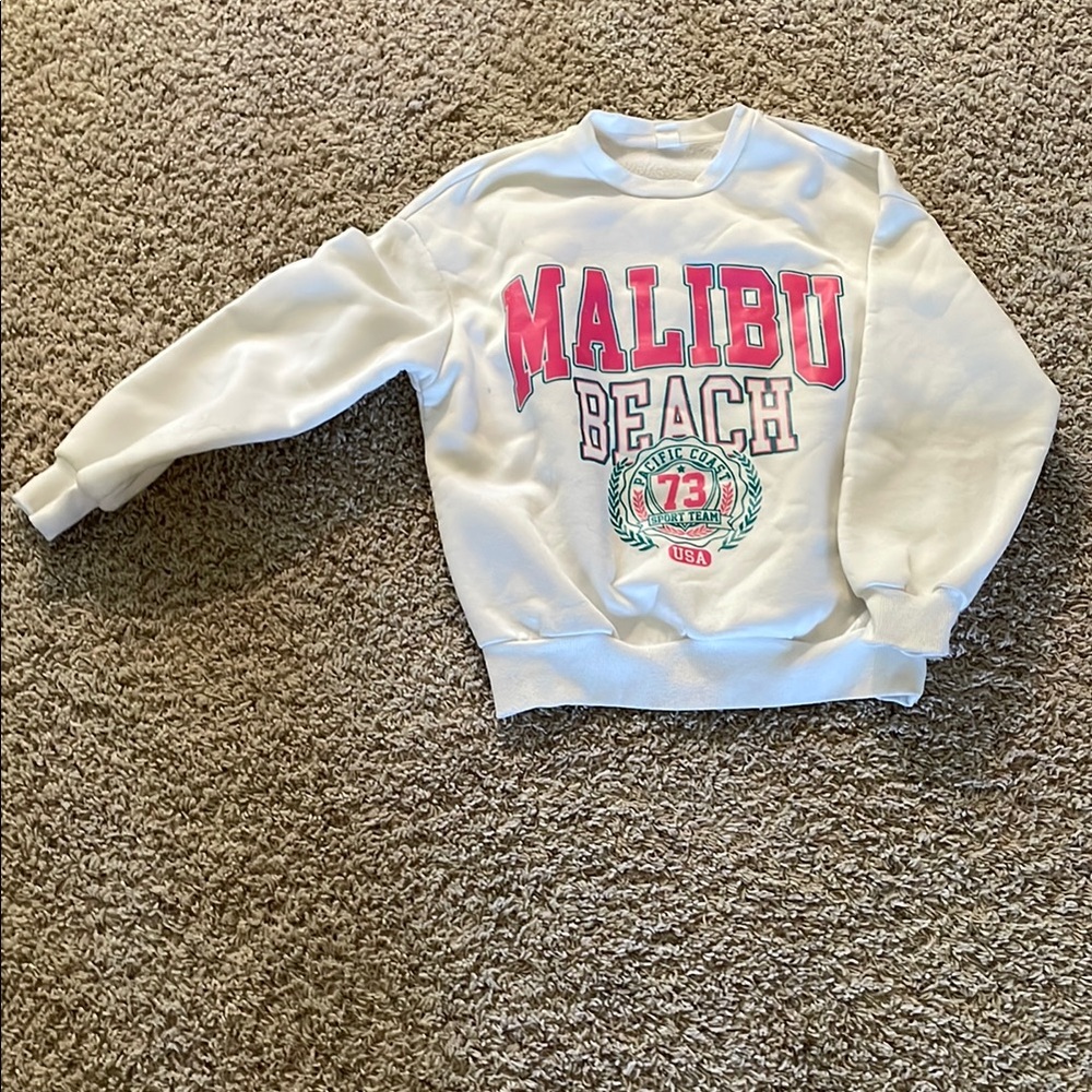 White Malibu Beach Sweatshirt